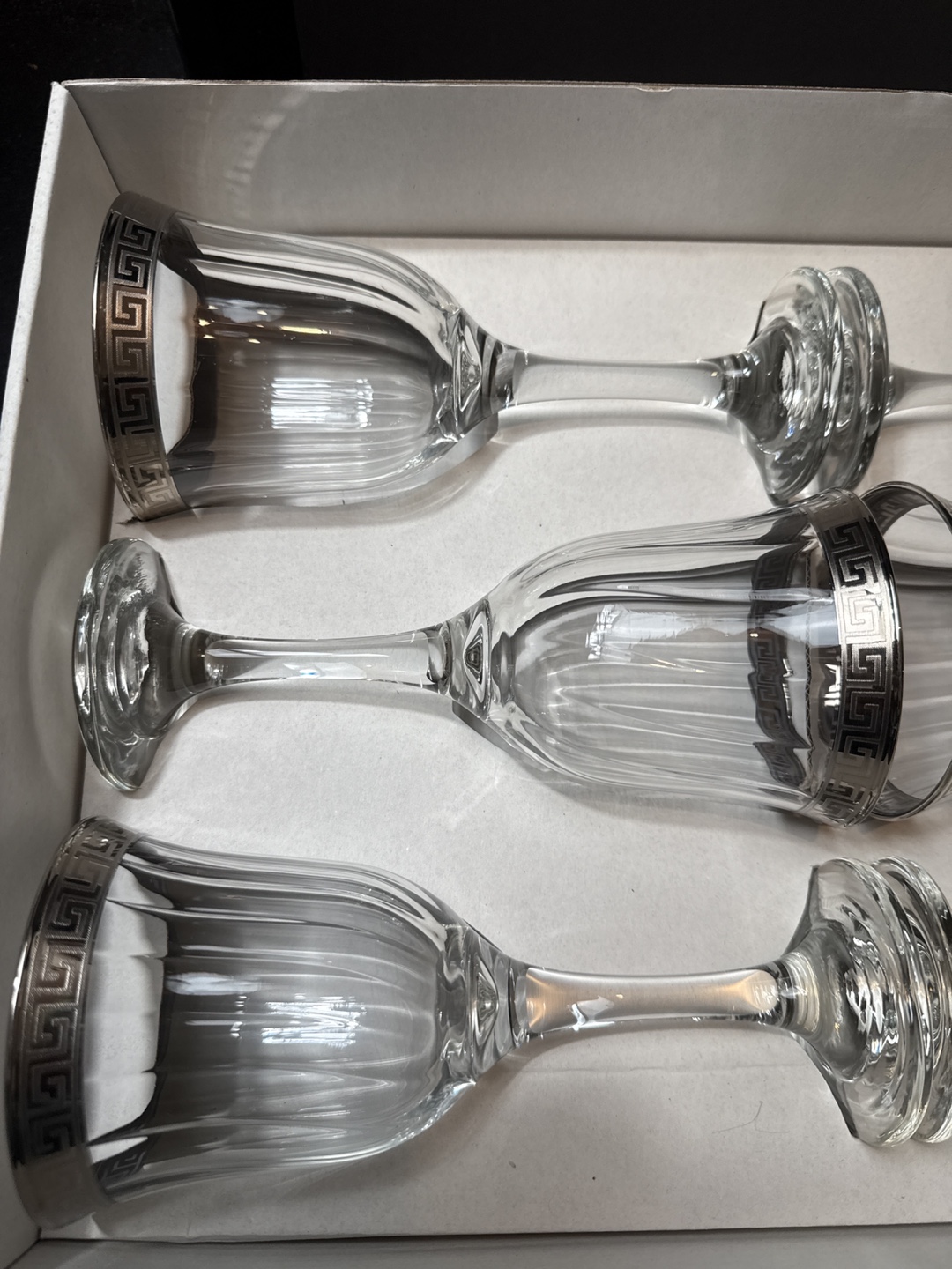 Set of 6 Silver Trimmed Wine Glasses - photo 2
