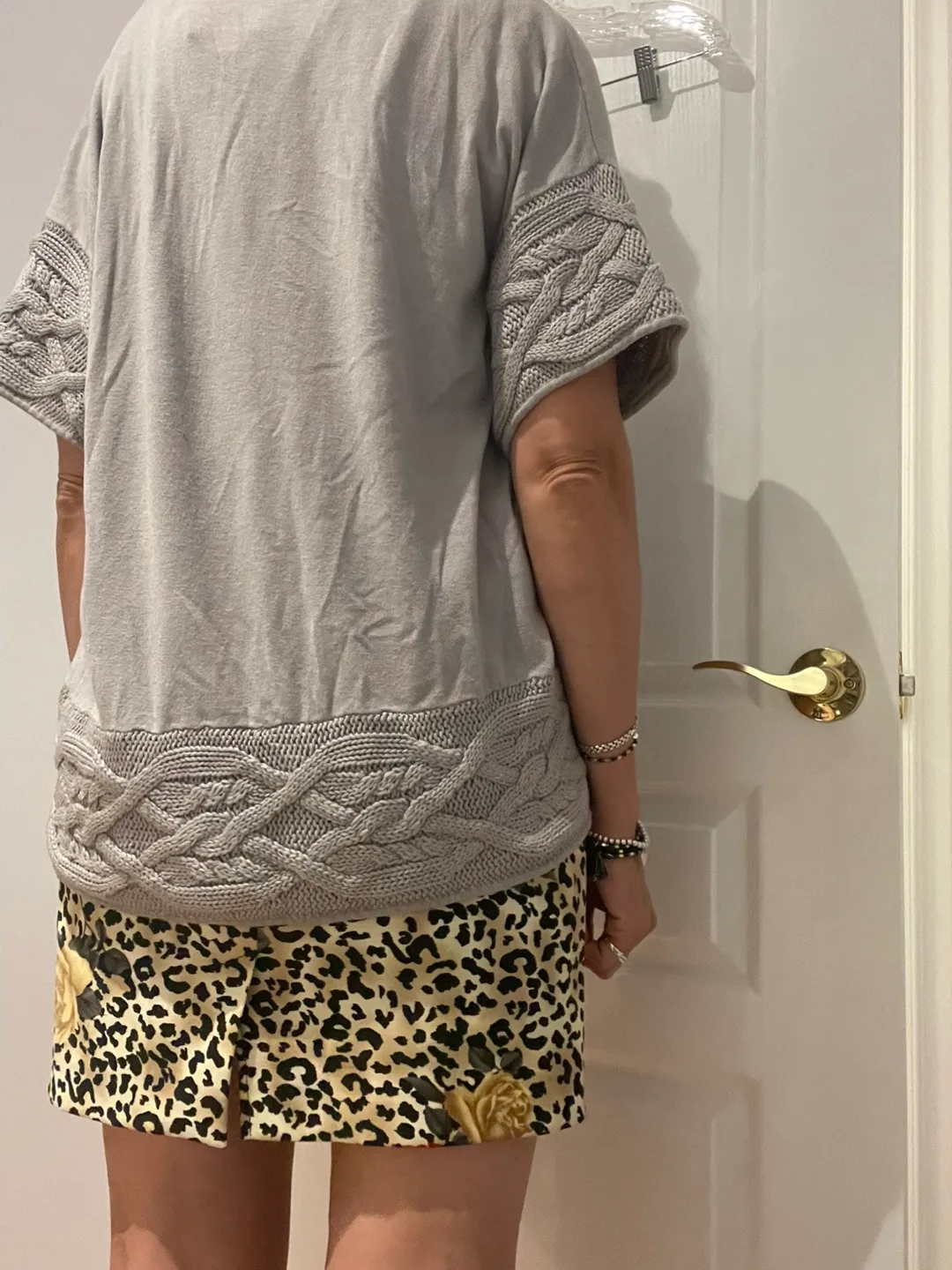 OGGI Grey Cable Knit Cardigan - Size M image indicator(2)