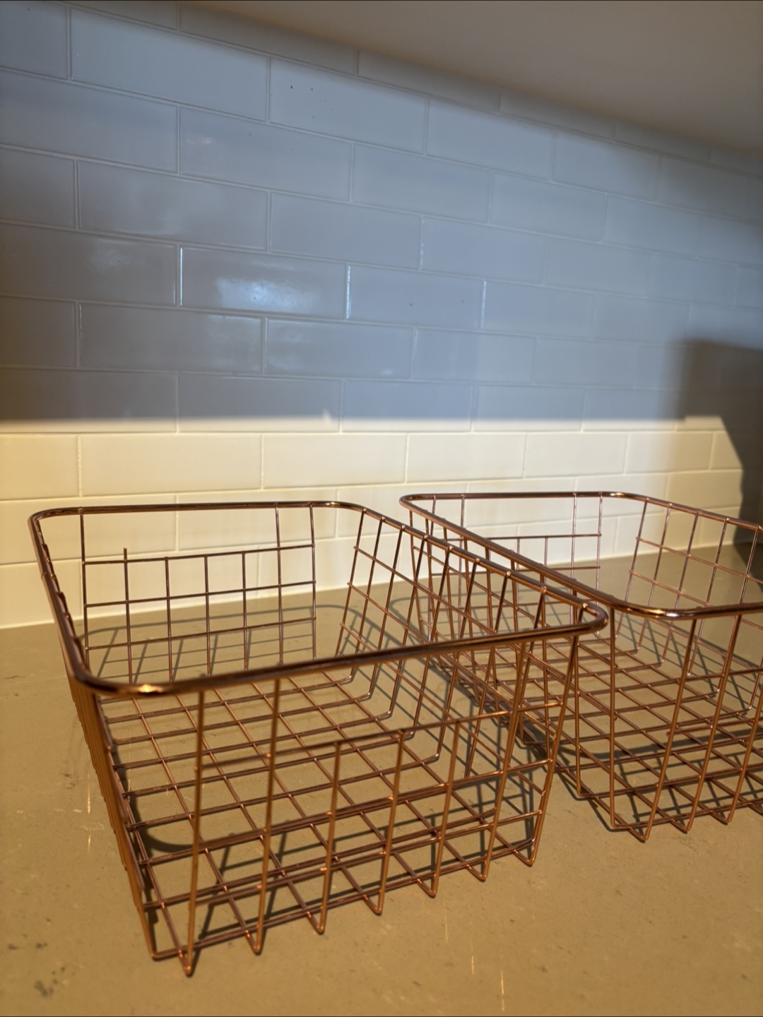 Metal Wire Storage Baskets - Rose Gold - photo 2