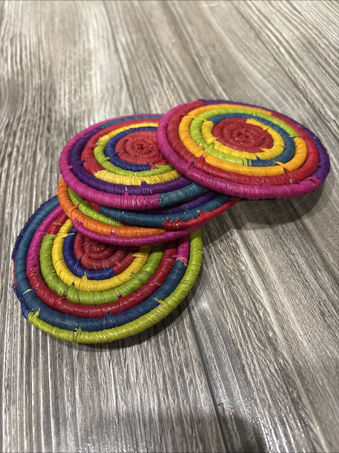 Handmade Rainbow Coasters (Set of 3) - photo 2