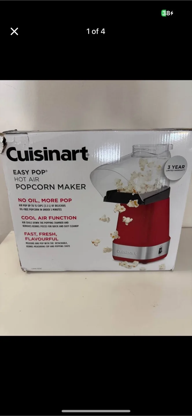 Cuisinart EasyPop Hot Air Popcorn Maker - Cherry Red thumbnail