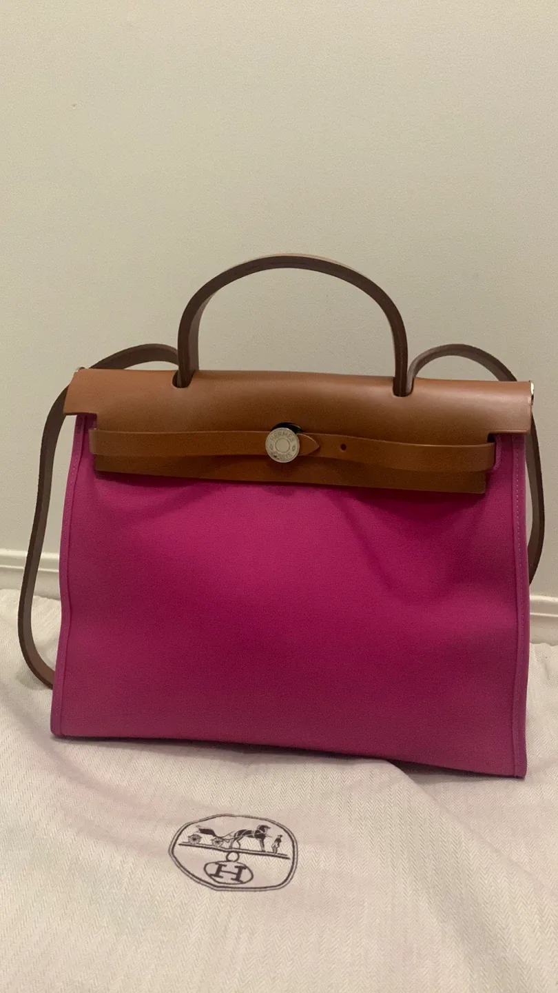 Hermès Herbag Zip 31 Fuchsia/Natural Bag image indicator(6)