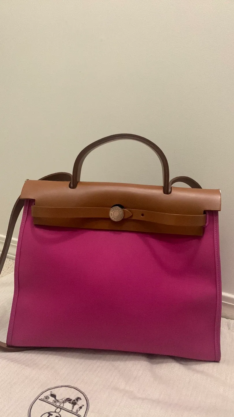 Hermès Herbag Zip 31 Fuchsia/Natural Bag image indicator(4)