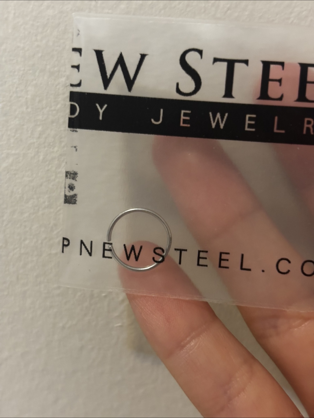 New Steel 14k White Gold Nose Hoop - photo 3