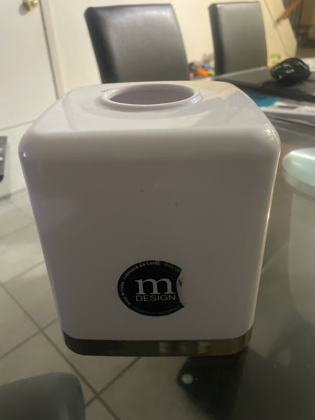 mDesign White Tissue Box Cover