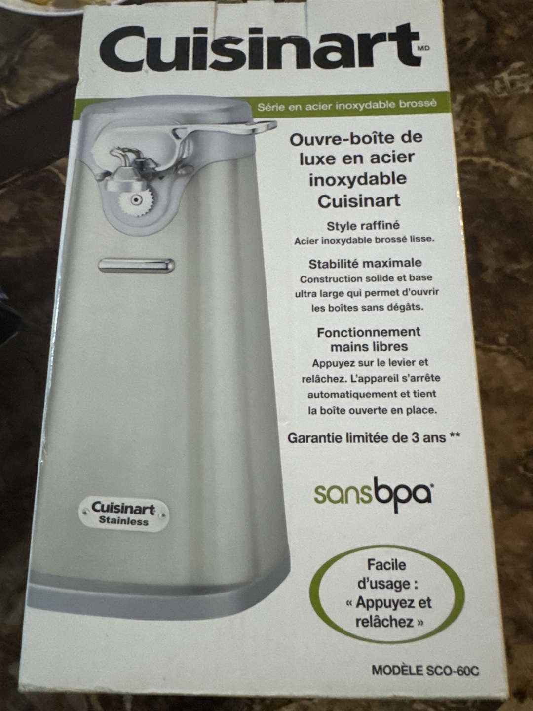 Cuisinart Deluxe Stainless Steel Can Opener SCO-60C - New - photo 2