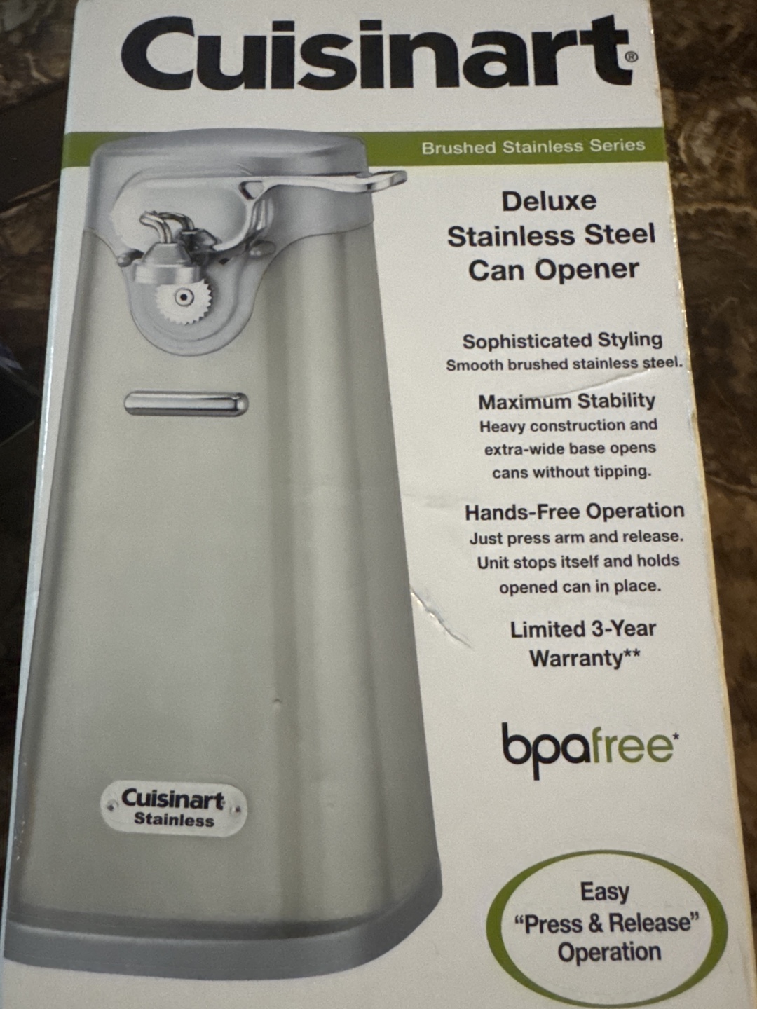 Cuisinart Deluxe Stainless Steel Can Opener SCO-60C - New