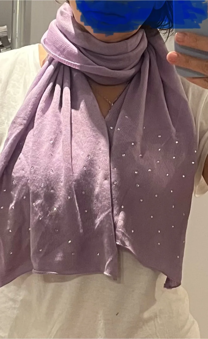 Lilac Scarf with Rhinestones
