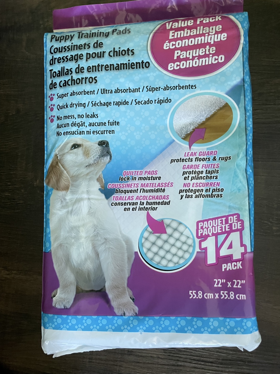 Puppy Training Pads 14 Pack (22" x 22")