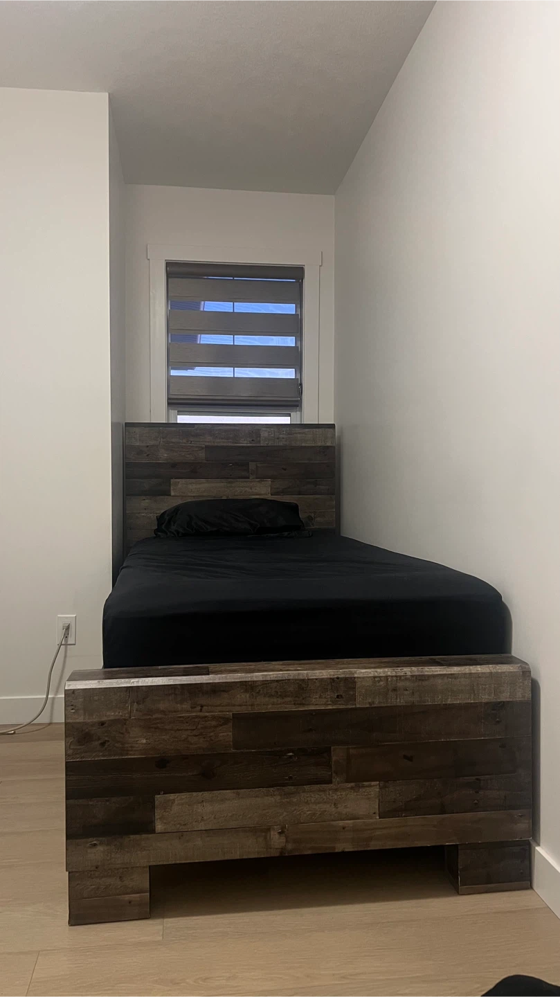 Rustic Wood Twin Bed Frame and Bed Box