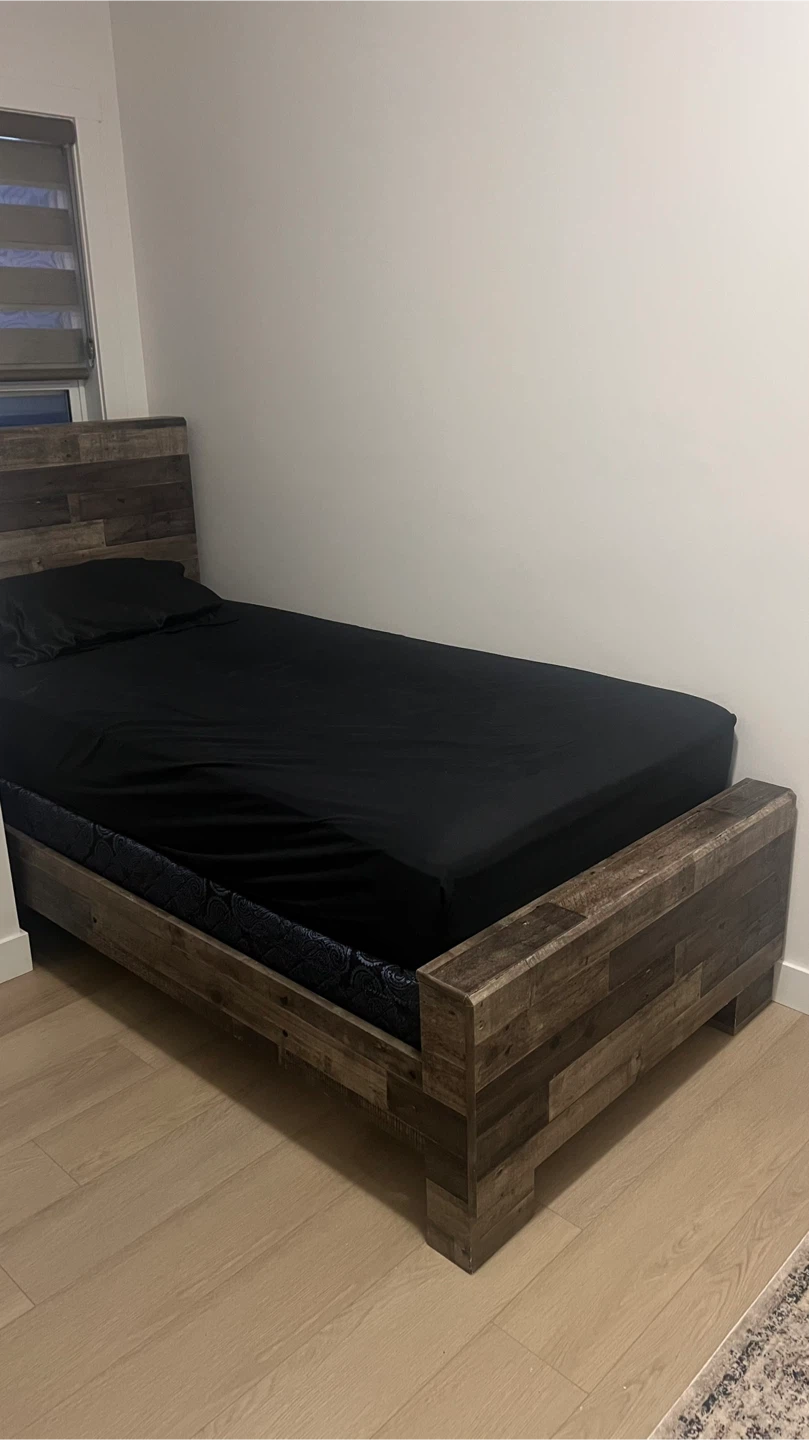 Rustic Wood Twin Bed Frame and Bed Box - photo 2