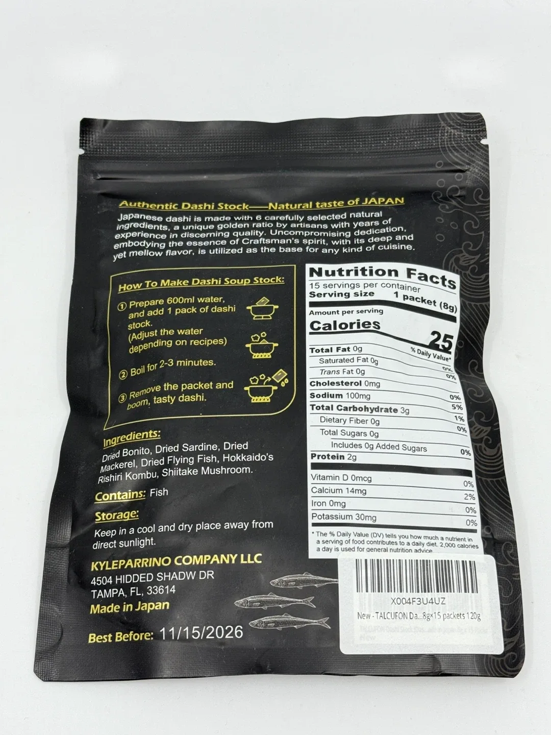 TALCUFON Authentic Japanese Dashi Broth Packets (15 x 8g) image indicator(2)