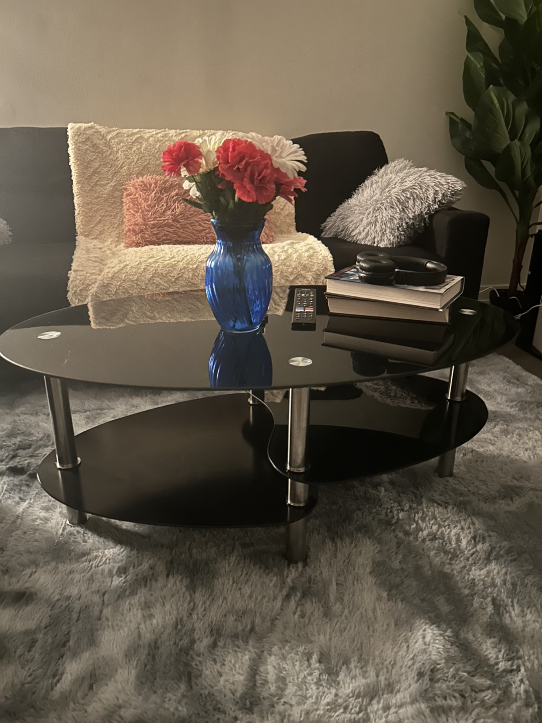 Black Glass Coffee Table - photo 2