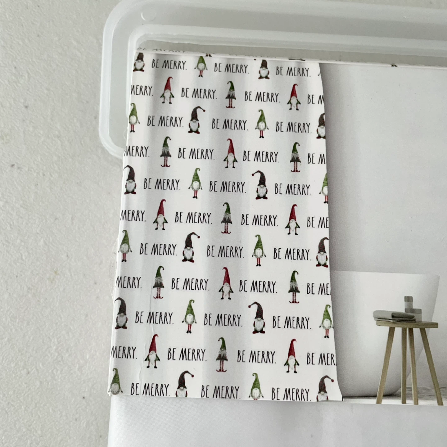 NEW Rae Dunn Shower Curtain Liner Christmas theme be merry - photo 3