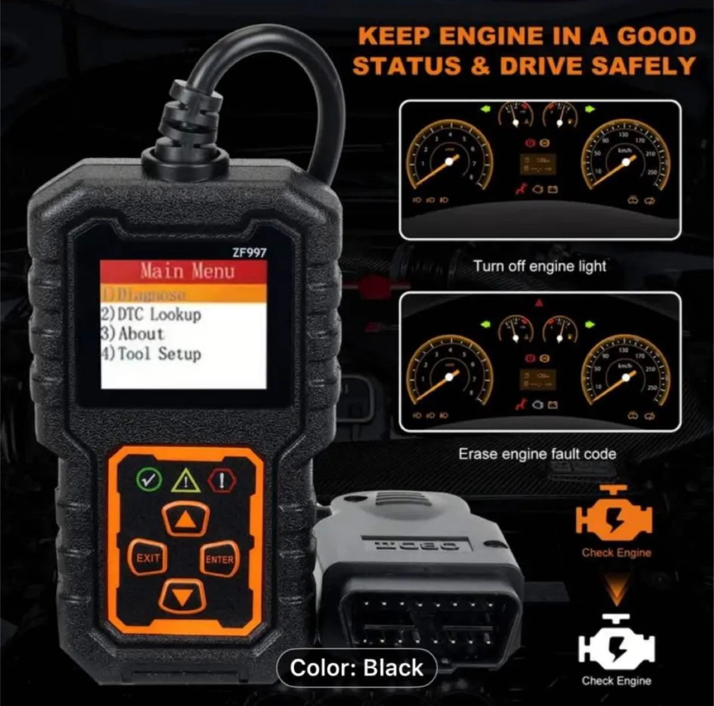 Advanced OBD II Scanner Car Engine Fault Code Reader image indicator(6)