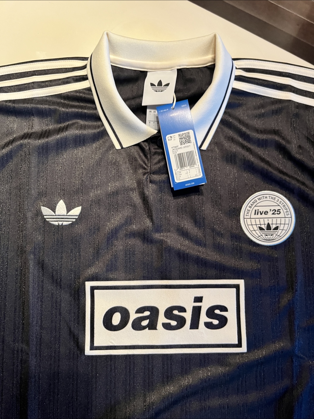 Adidas x Oasis - Tour Jacquard Jersey - Large - Black | Karrot