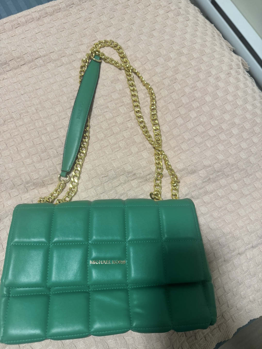 Michael Kors Green Leather Shoulder Bag