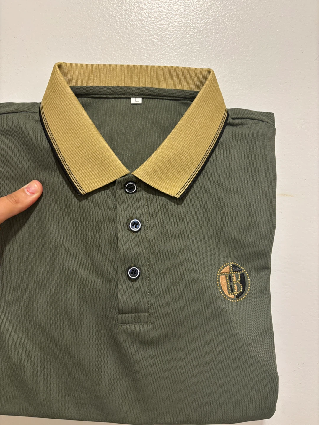 Olive Green Polo Shirt - Size L