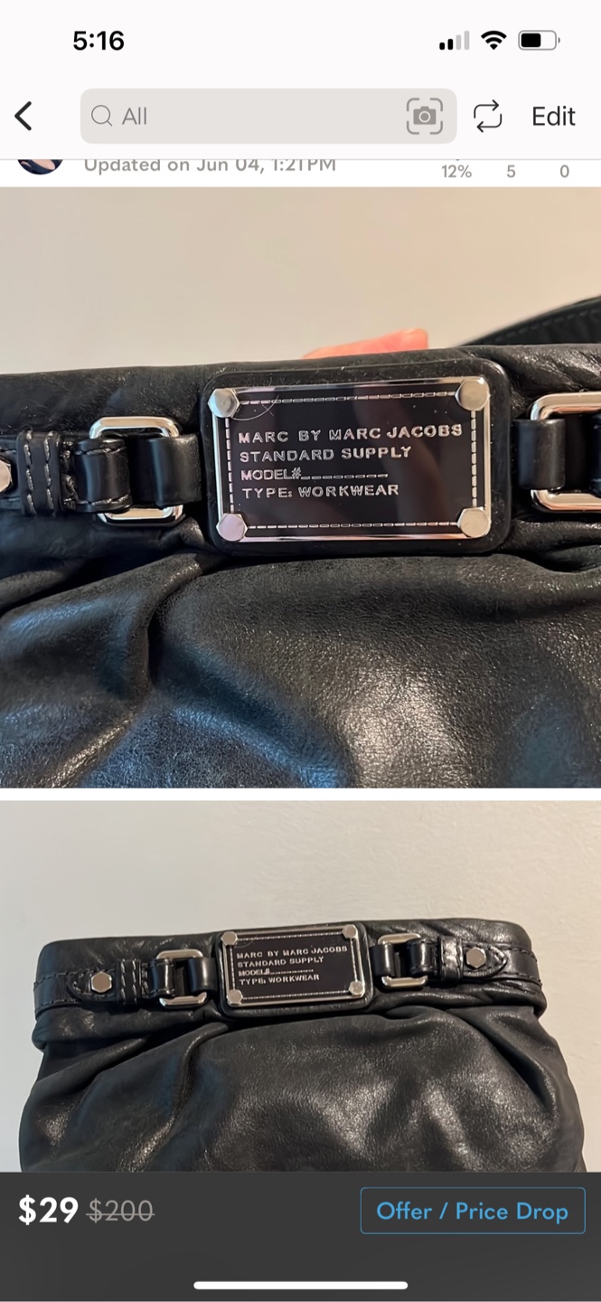 Marc by Marc Jacobs Standard Supply Black Leather Bag