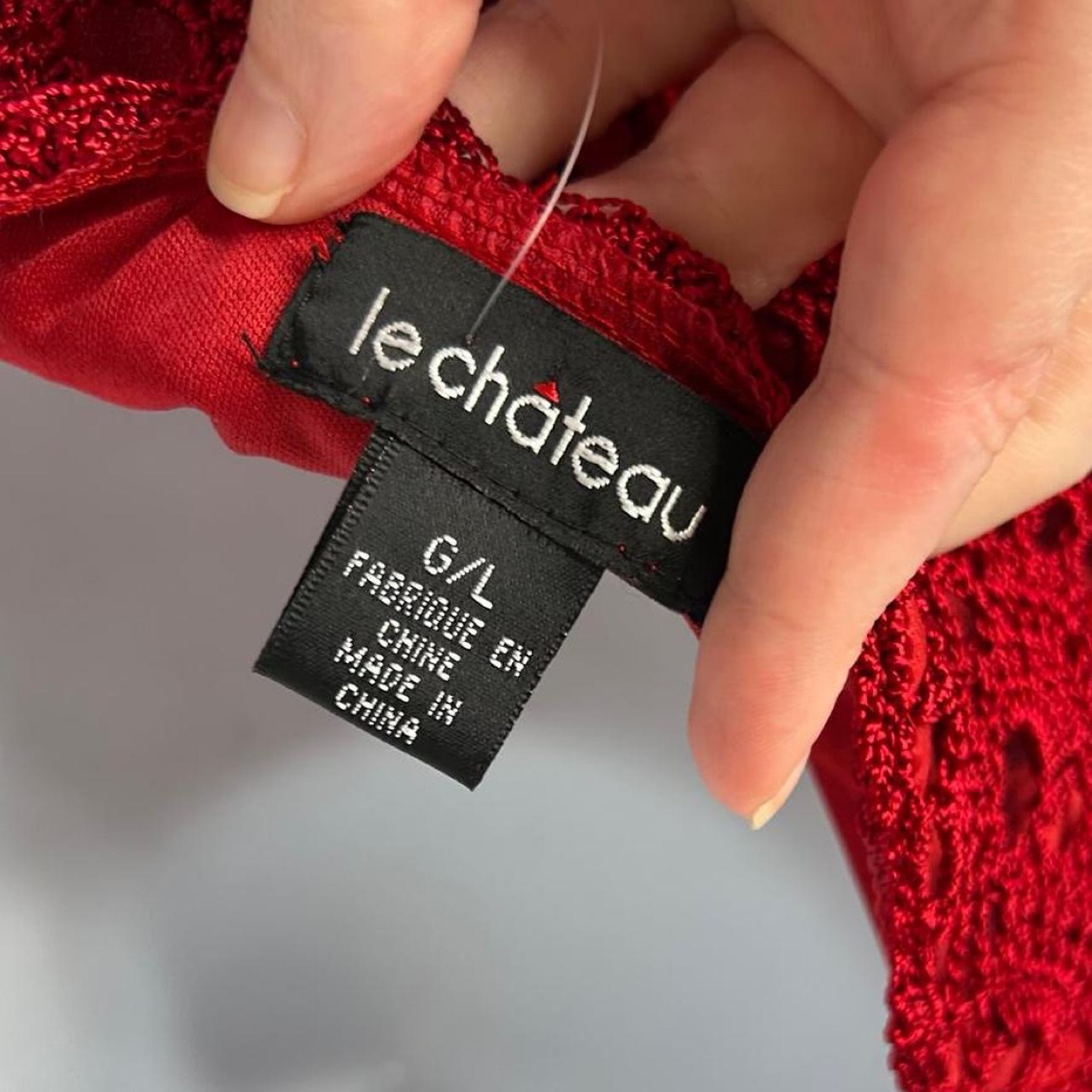Y2K early 2000s Le Chateau Red Crochet Cami - Size L - photo 4
