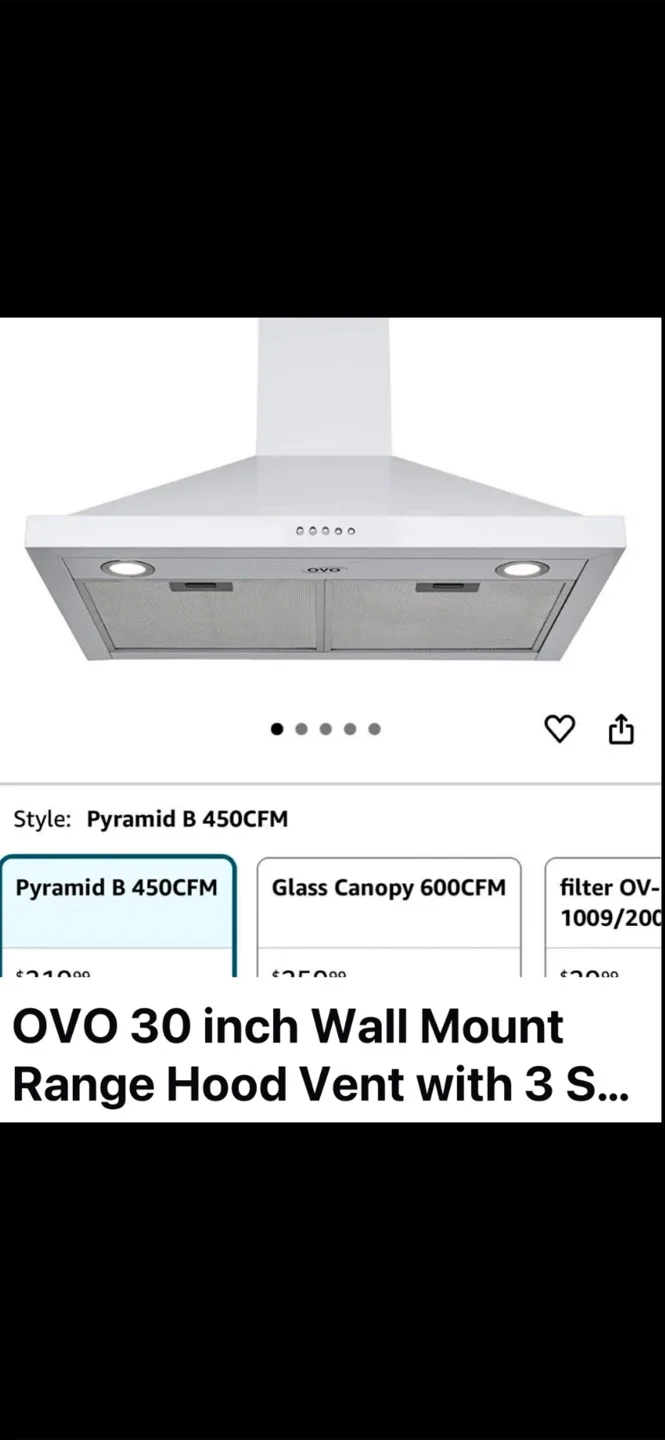 OVO 30 inch Wall Mount Range Hood Vent