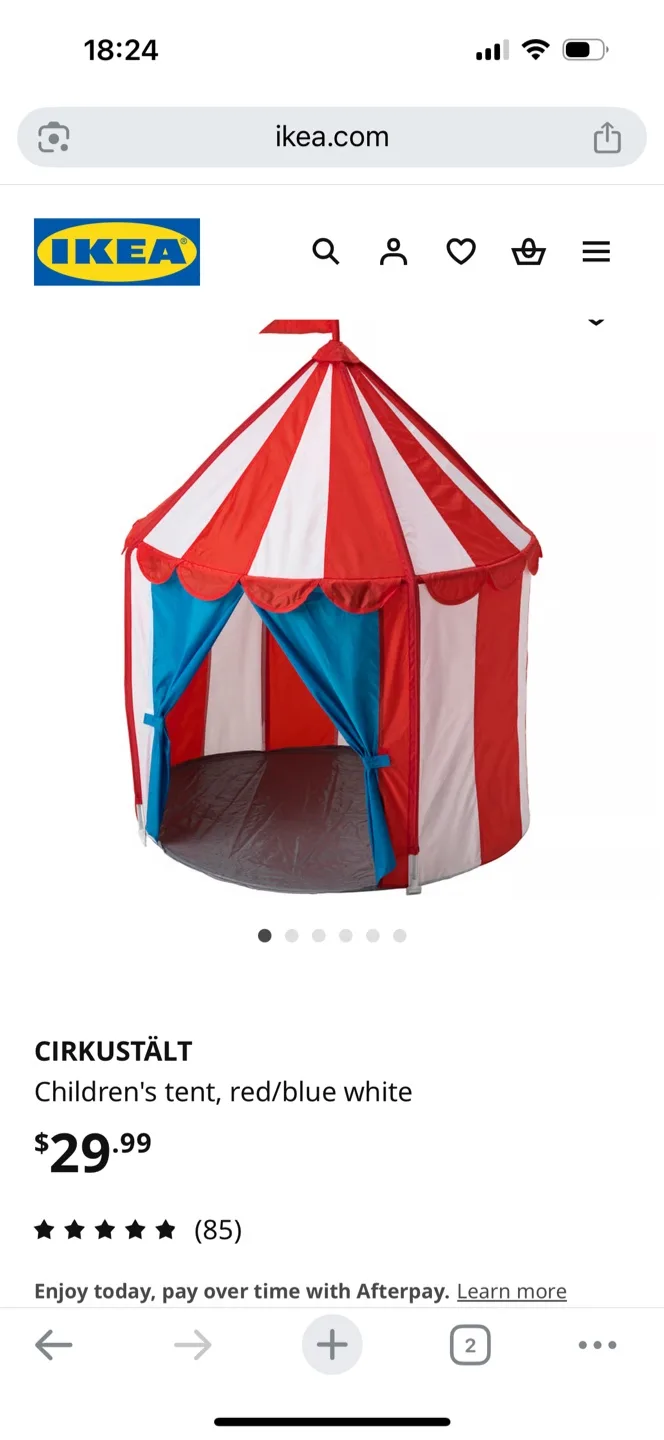 IKEA Cirkustält Children's Tent - Red/Blue/White thumbnail