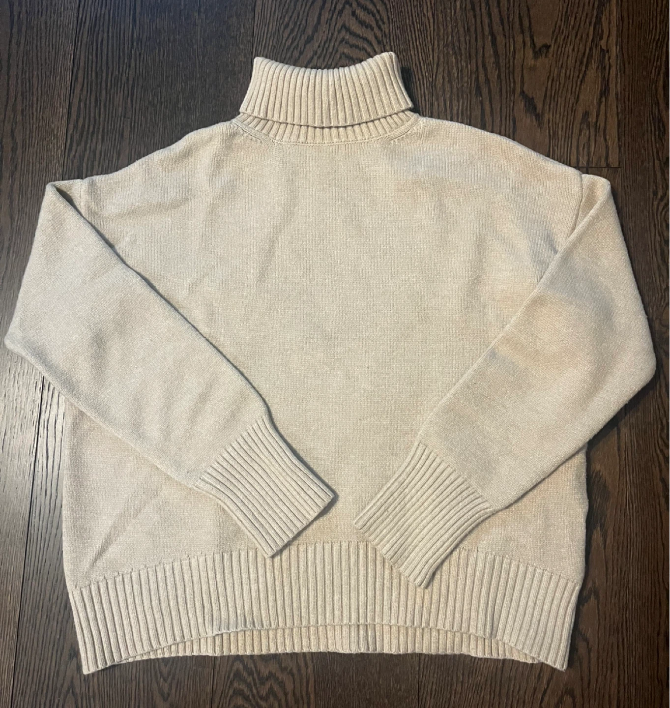Beige Turtleneck Sweater