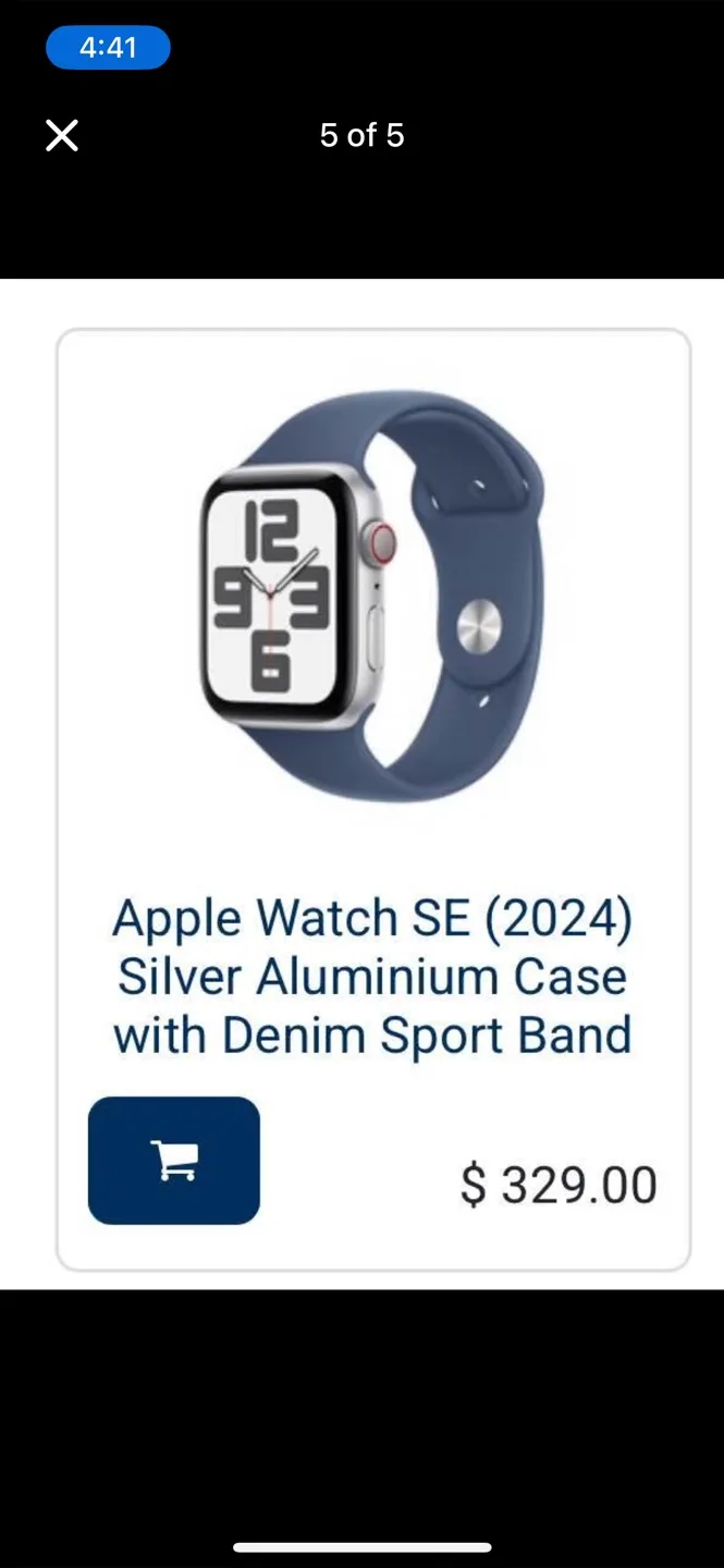 New Apple Watch SE (2024) Silver Aluminium Case image indicator(5)