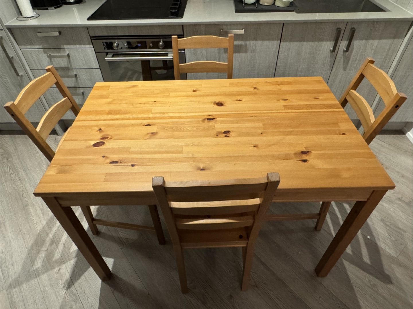 Ikea Dining Table with 4 Chairs - Wood