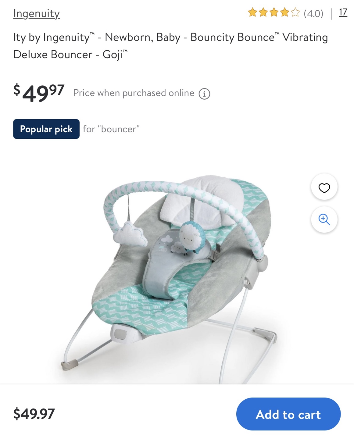 Ingenuity Ity Baby Bouncer - Goji - photo 2