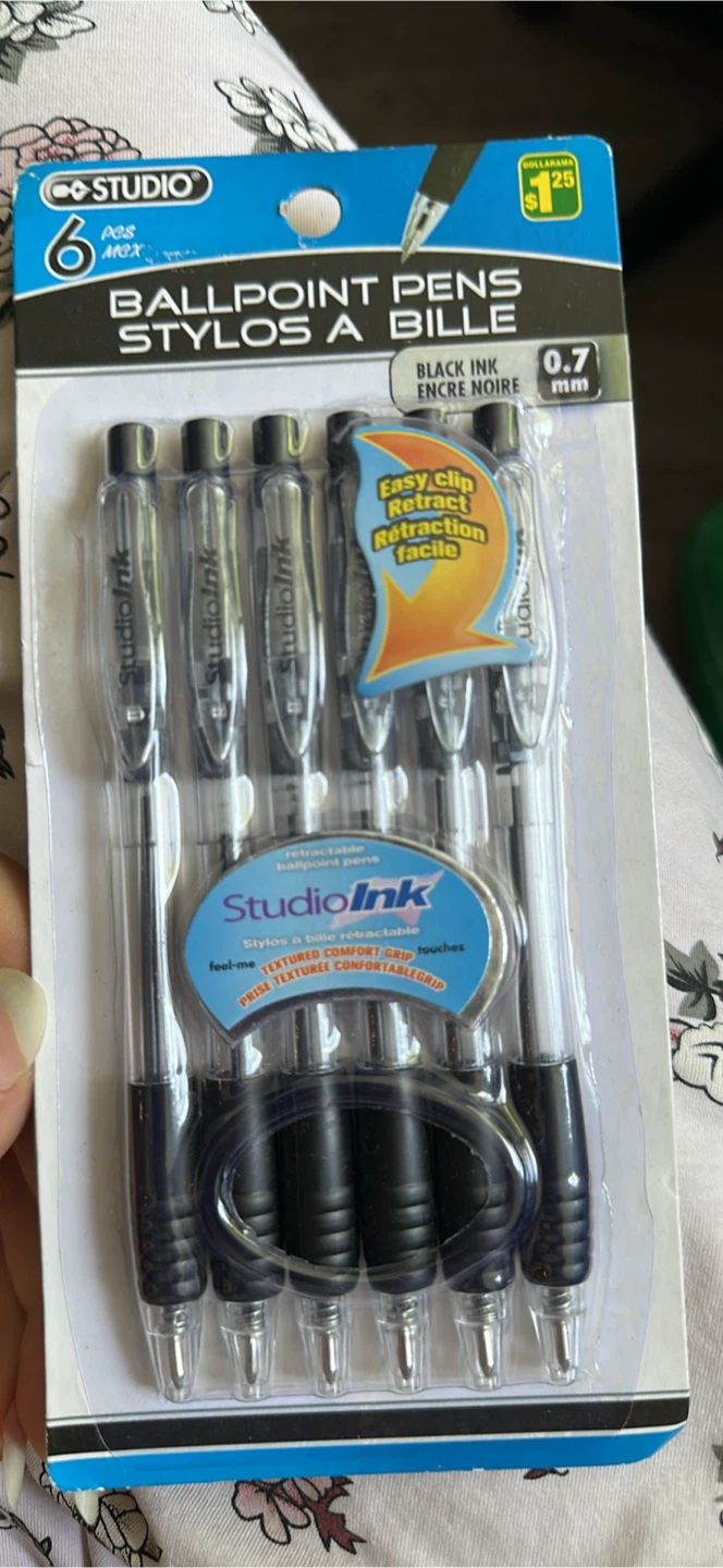 Studio Ink Ballpoint Pens - 6 Pack