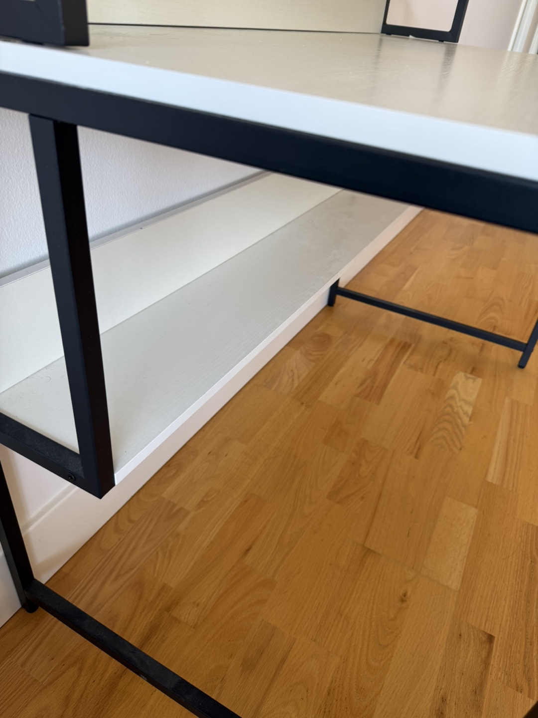 47” White Desk with Black Metal Frame - photo 4