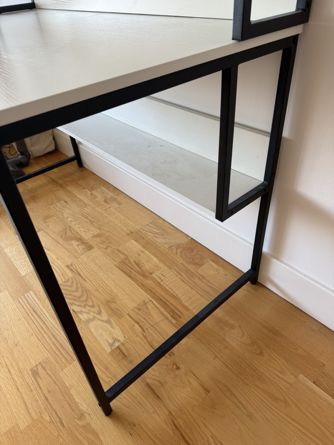 47” White Desk with Black Metal Frame - photo 3