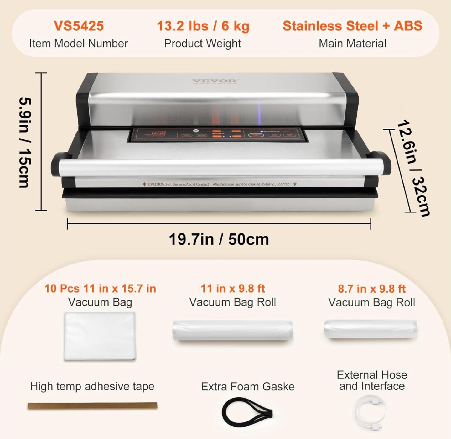 VEVOR VS5425 Vacuum Sealer - photo 2