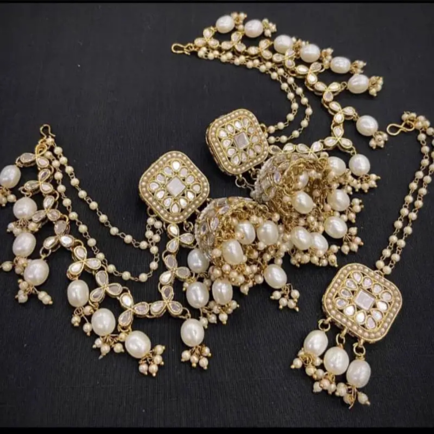 Pearl & Gold Indian Jewelry Set