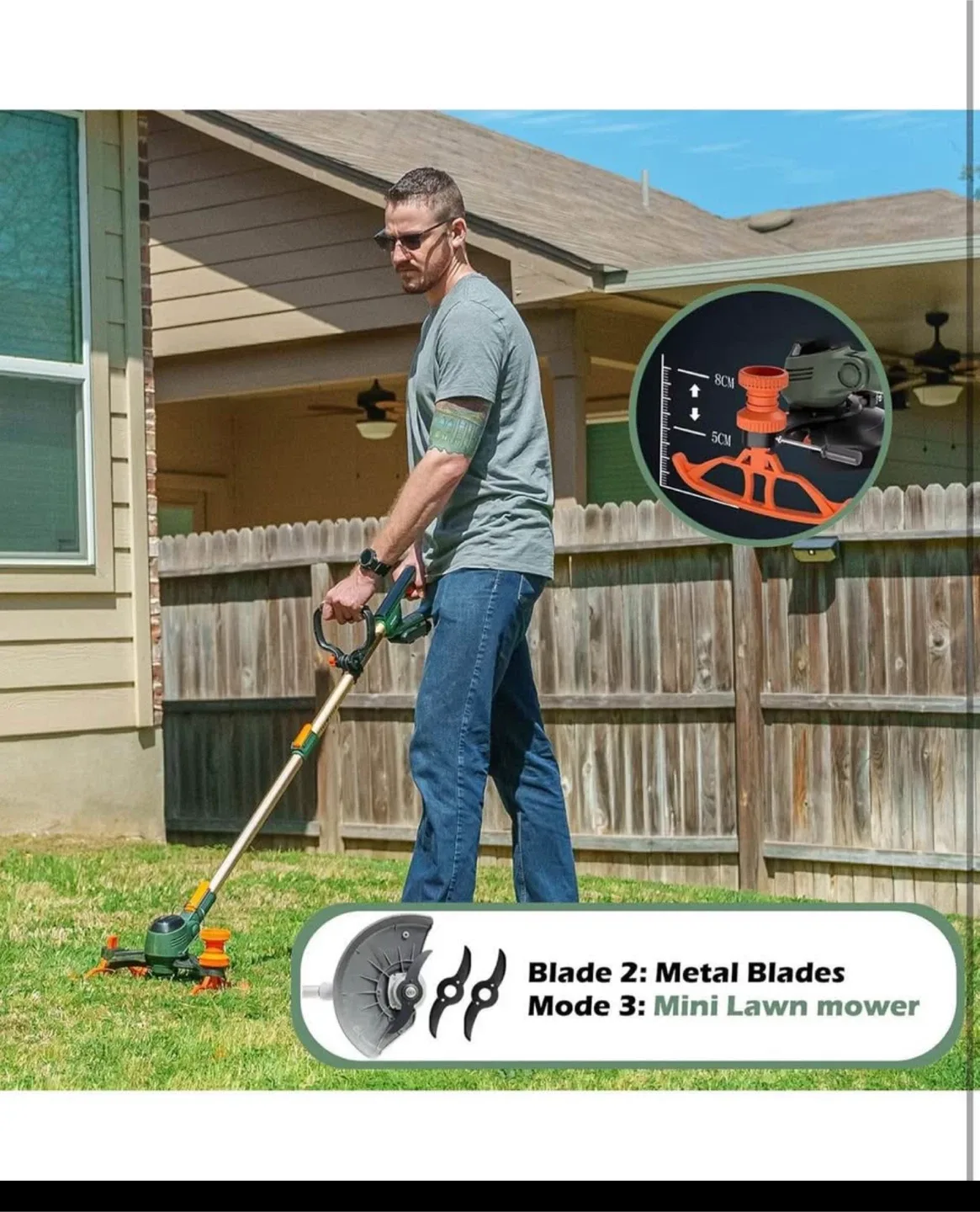 YueWxter 3-in-1 Cordless Lawn Mower image indicator(5)