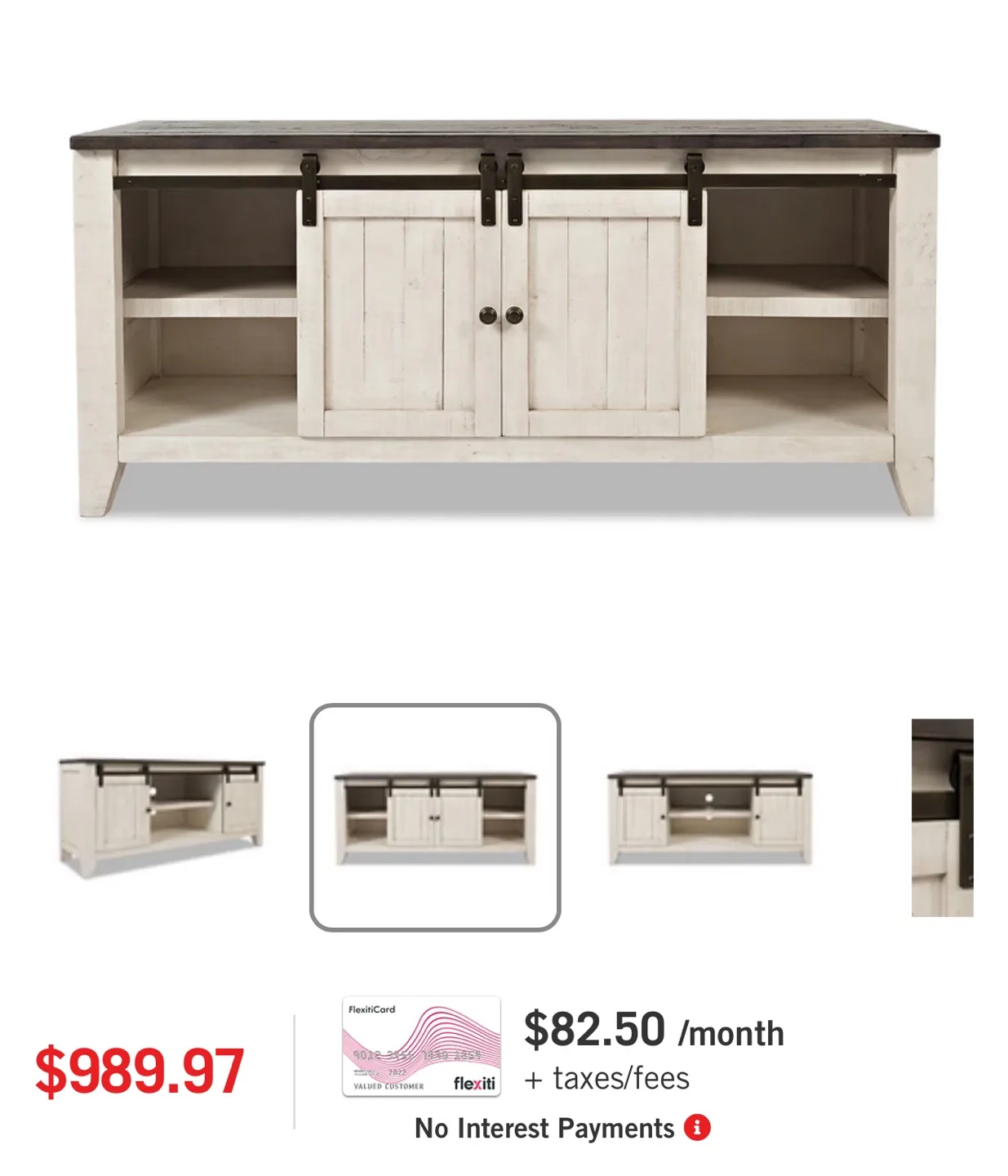 Madison 60" Rustic TV Stand with Storage thumbnail