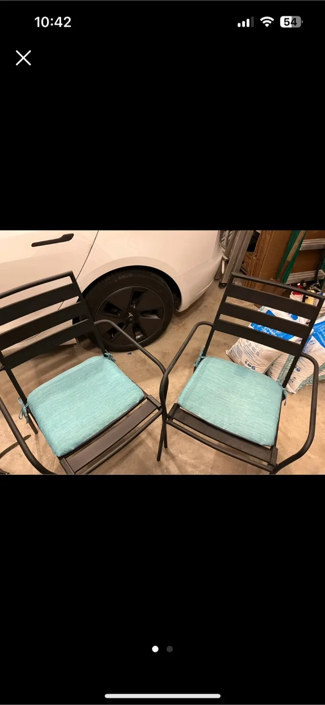 Patio Chairs with Cushions - Set of 2 with Fold Matching Table image indicator(2)