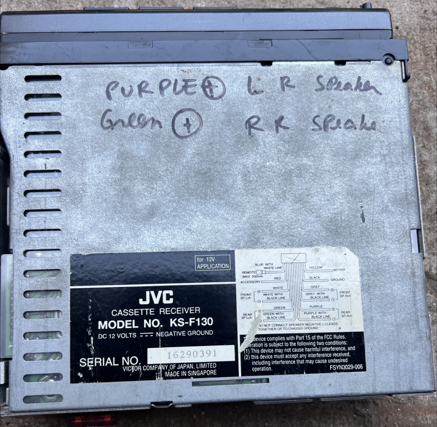 JVC KS-F130 Cassette Receiver & Pioneer TS-A6950 Speakers - photo 4