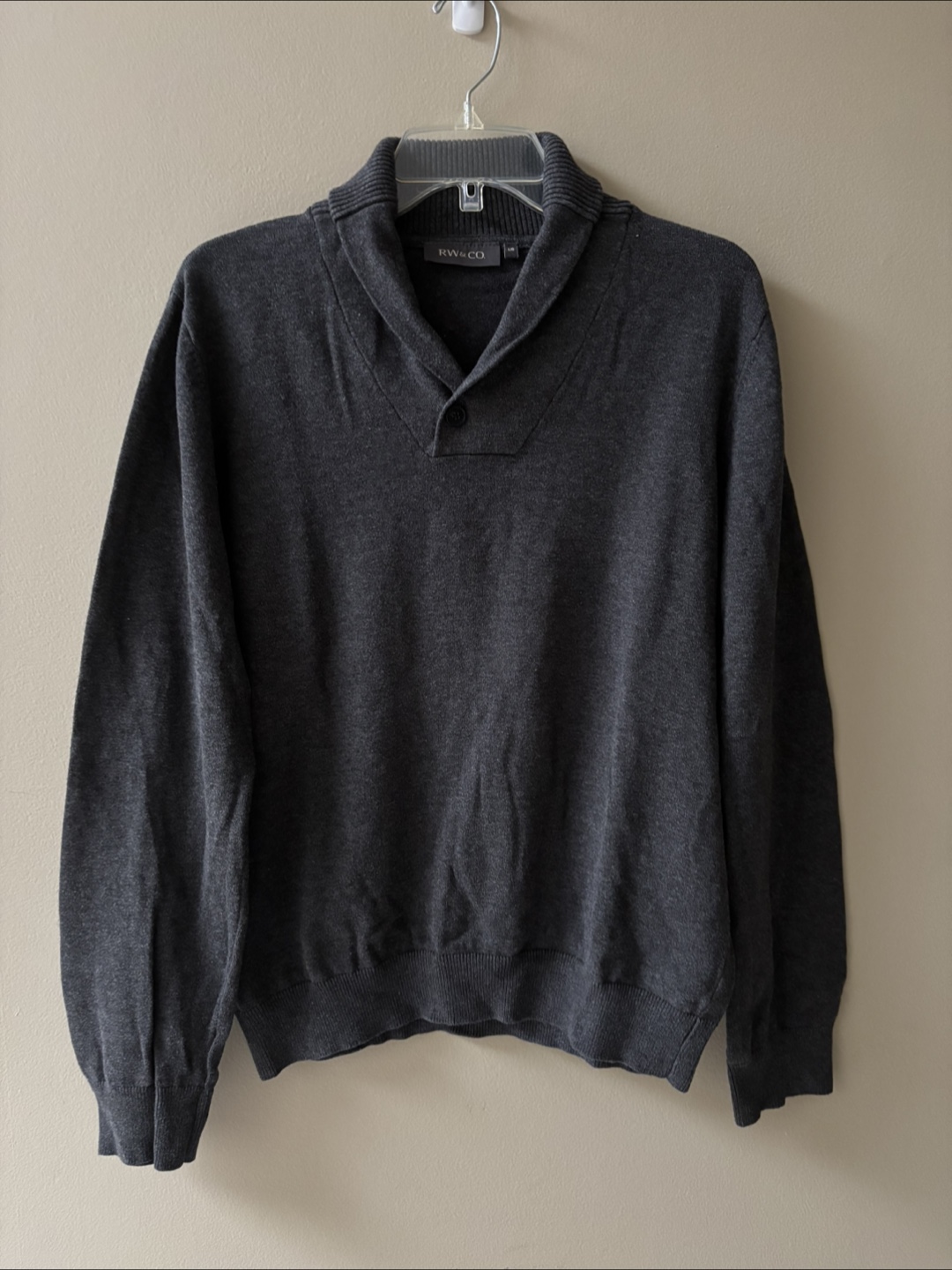 Free Grey Shawl Collar Sweater - Large