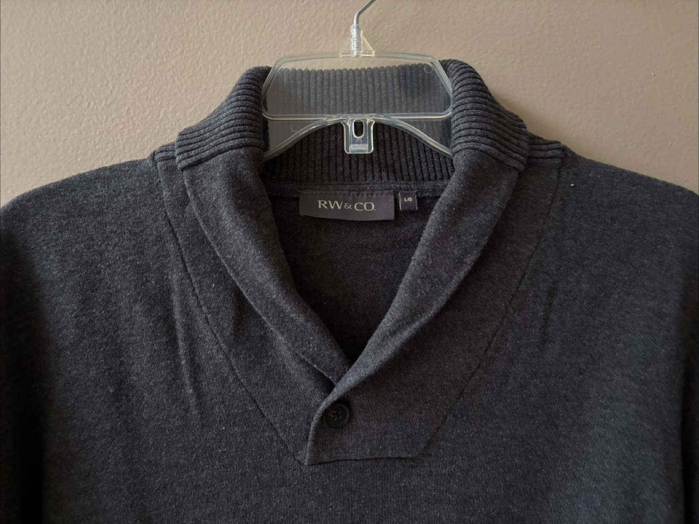 Free Grey Shawl Collar Sweater - Large - photo 2