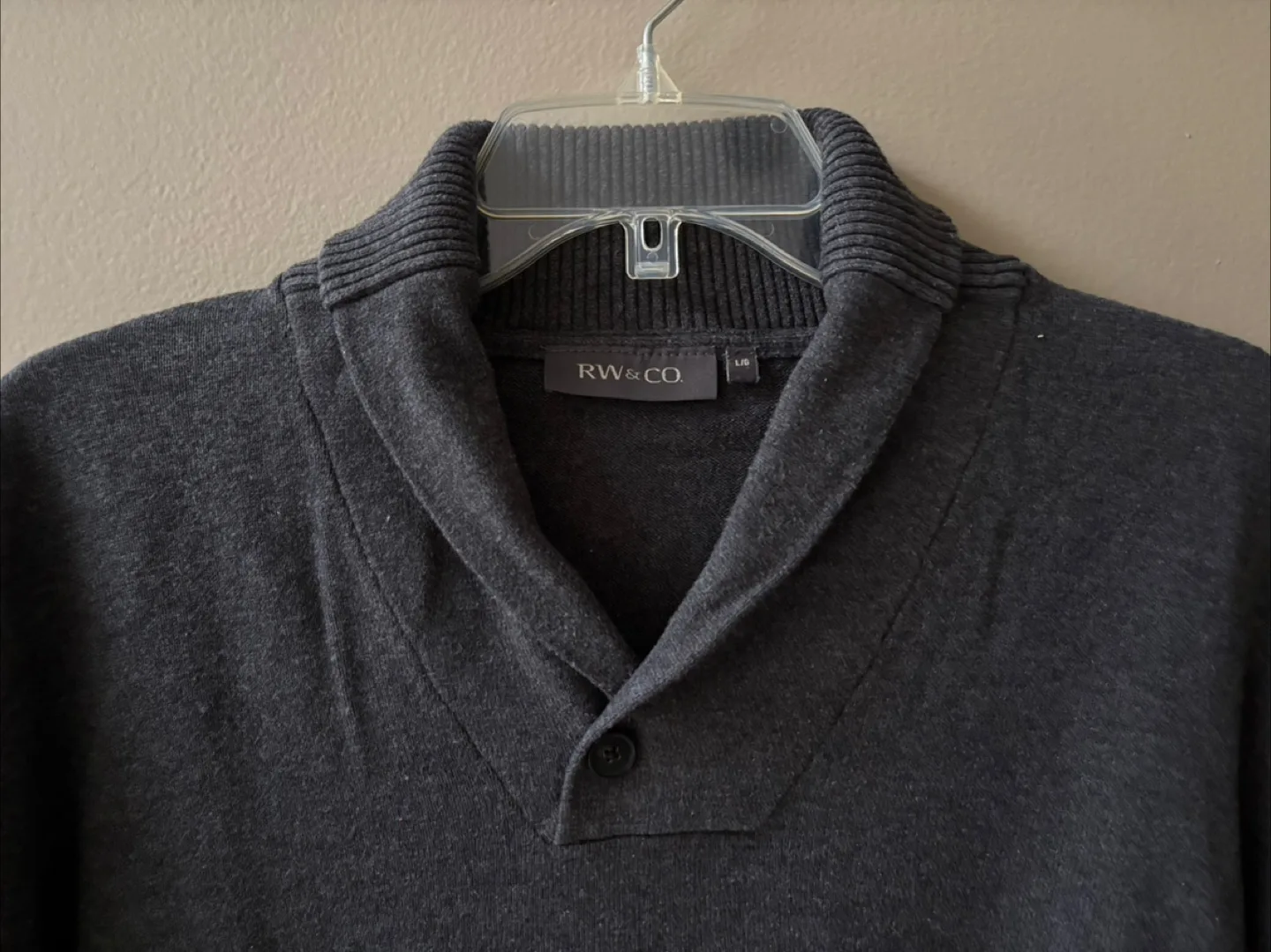 Free Grey Shawl Collar Sweater - Large image indicator(2)