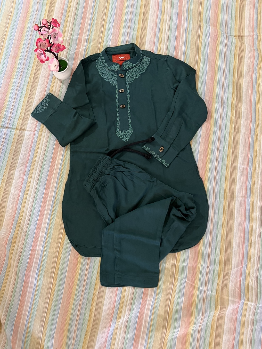 Waseem Designer Kurta Shalwar Set - Green