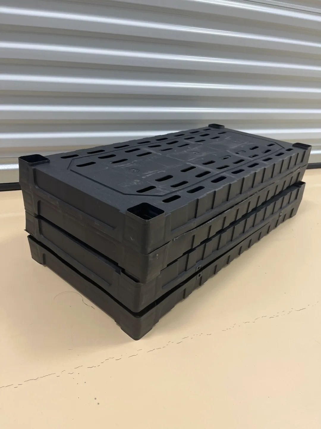 Black Plastic 4-Shelf Storage Unit image indicator(2)