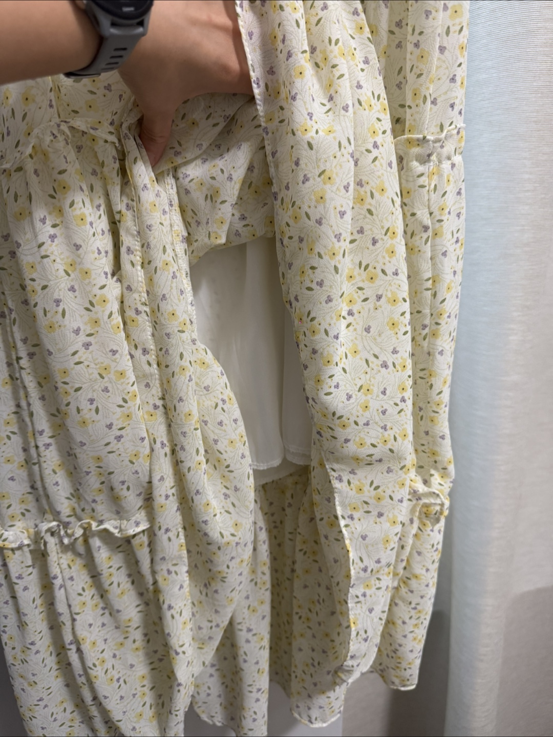 Floral Print Maxi Dress - Yellow & White - photo 2
