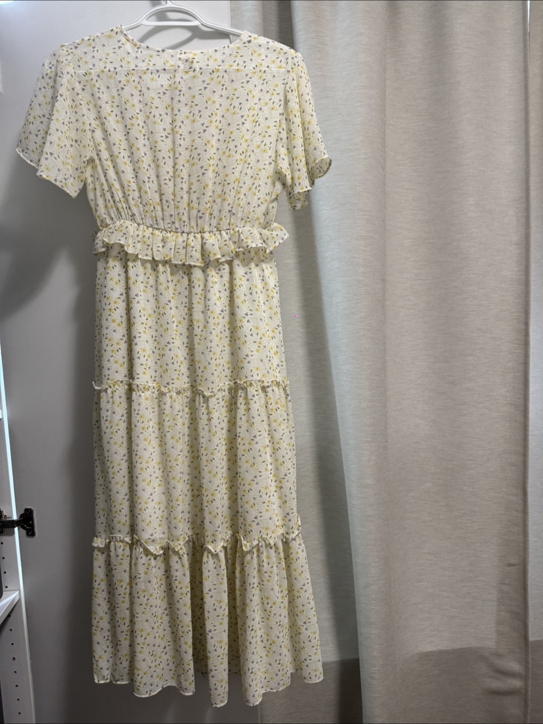 Floral Print Maxi Dress - Yellow & White - photo 3