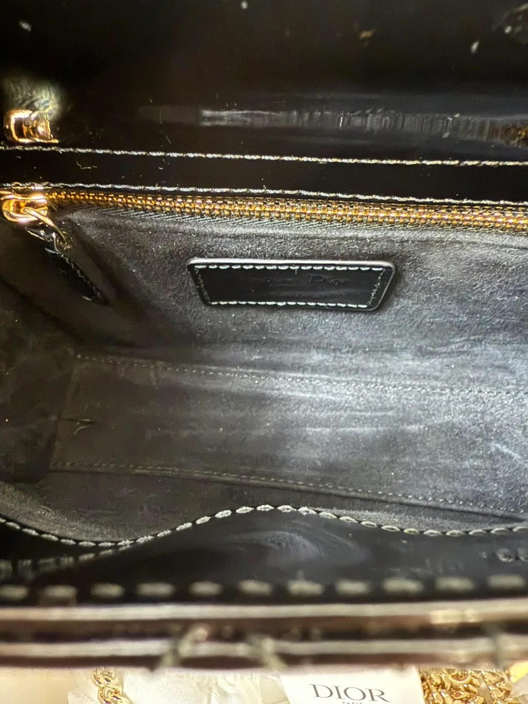 Brand new full set Lady Dior Mini black patent gold hardware image indicator(10)