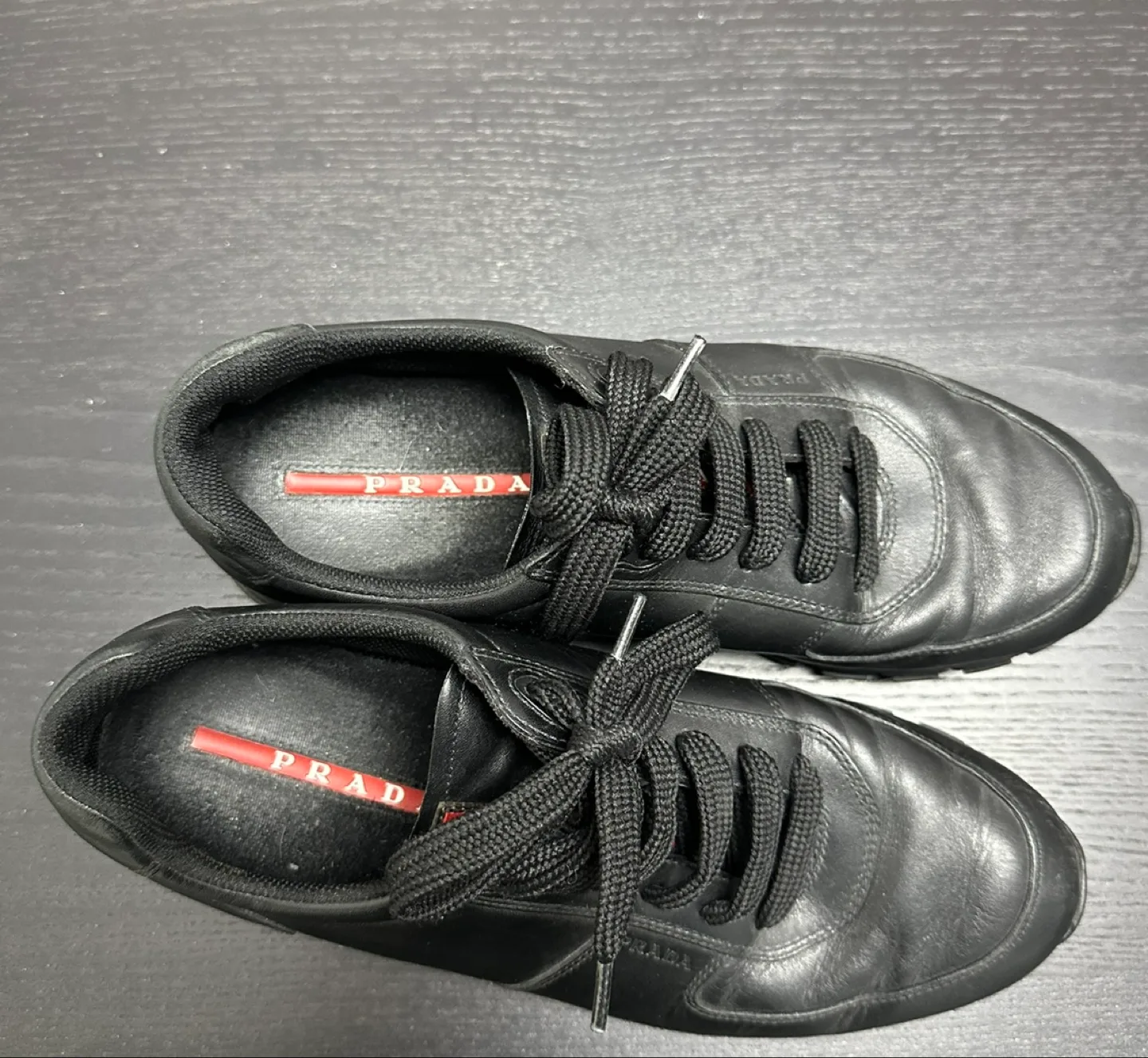 Prada Black Leather Sneakers image indicator(3)