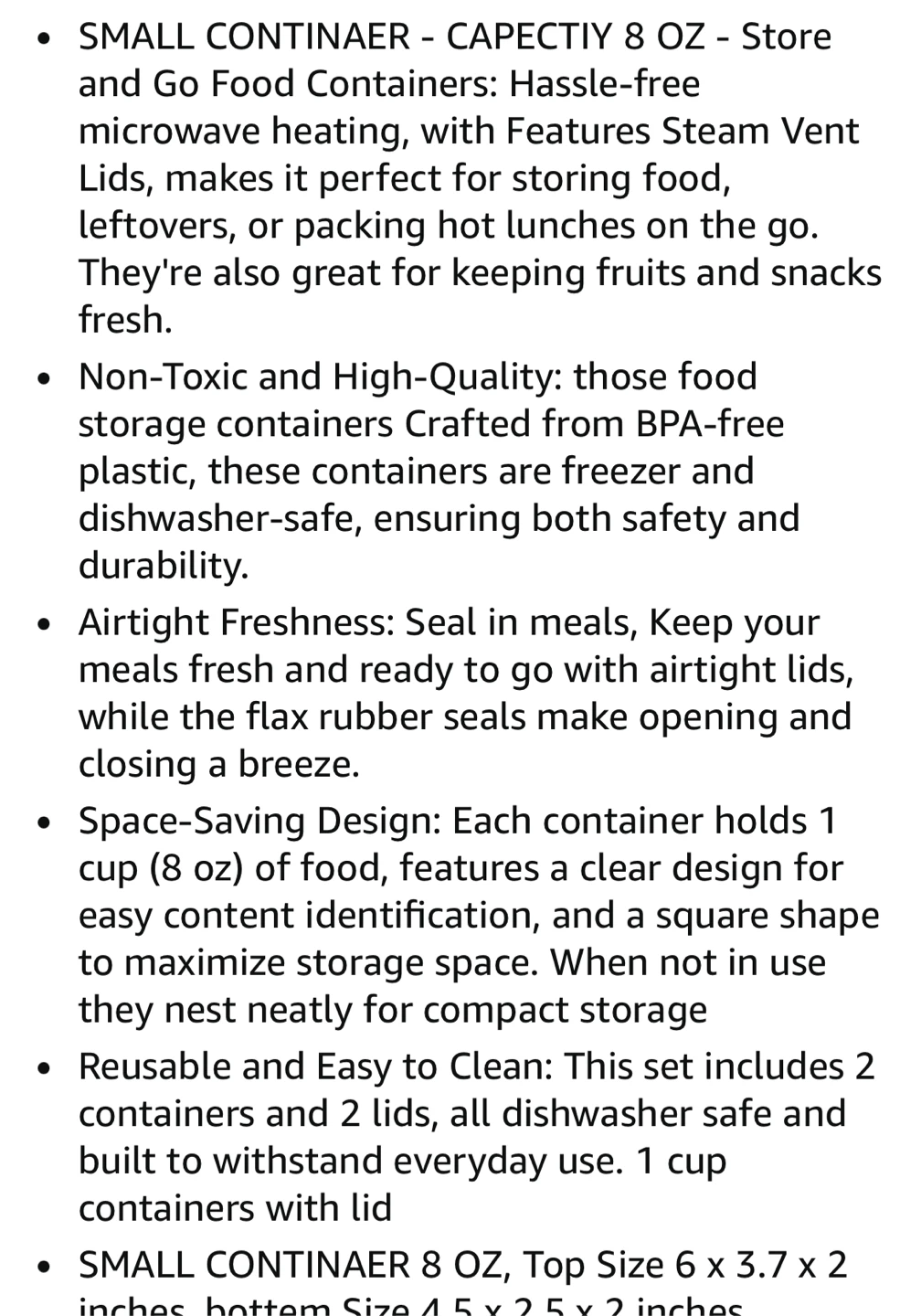 New 8oz Food Containers - photo 2