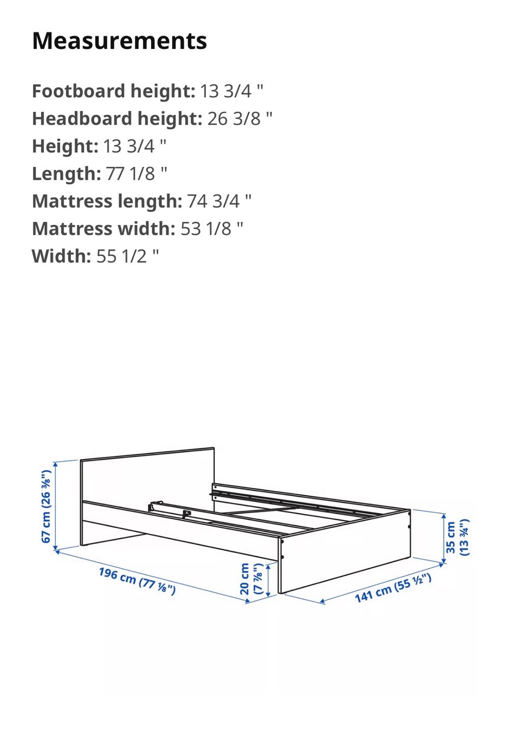 IKEA Gursken Full/Double Bed Frame - Light Beige - photo 3